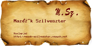 Mazák Szilveszter névjegykártya