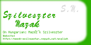 szilveszter mazak business card